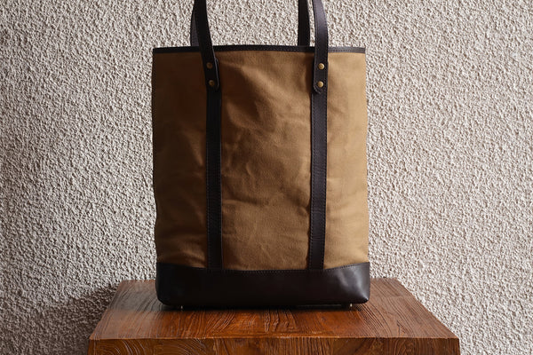 Slim Tote/Mocca - Waxed Twill